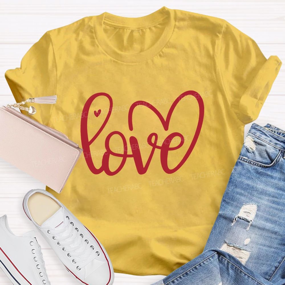 Love With Heart Hearts Of Different Shapes T-Shirt