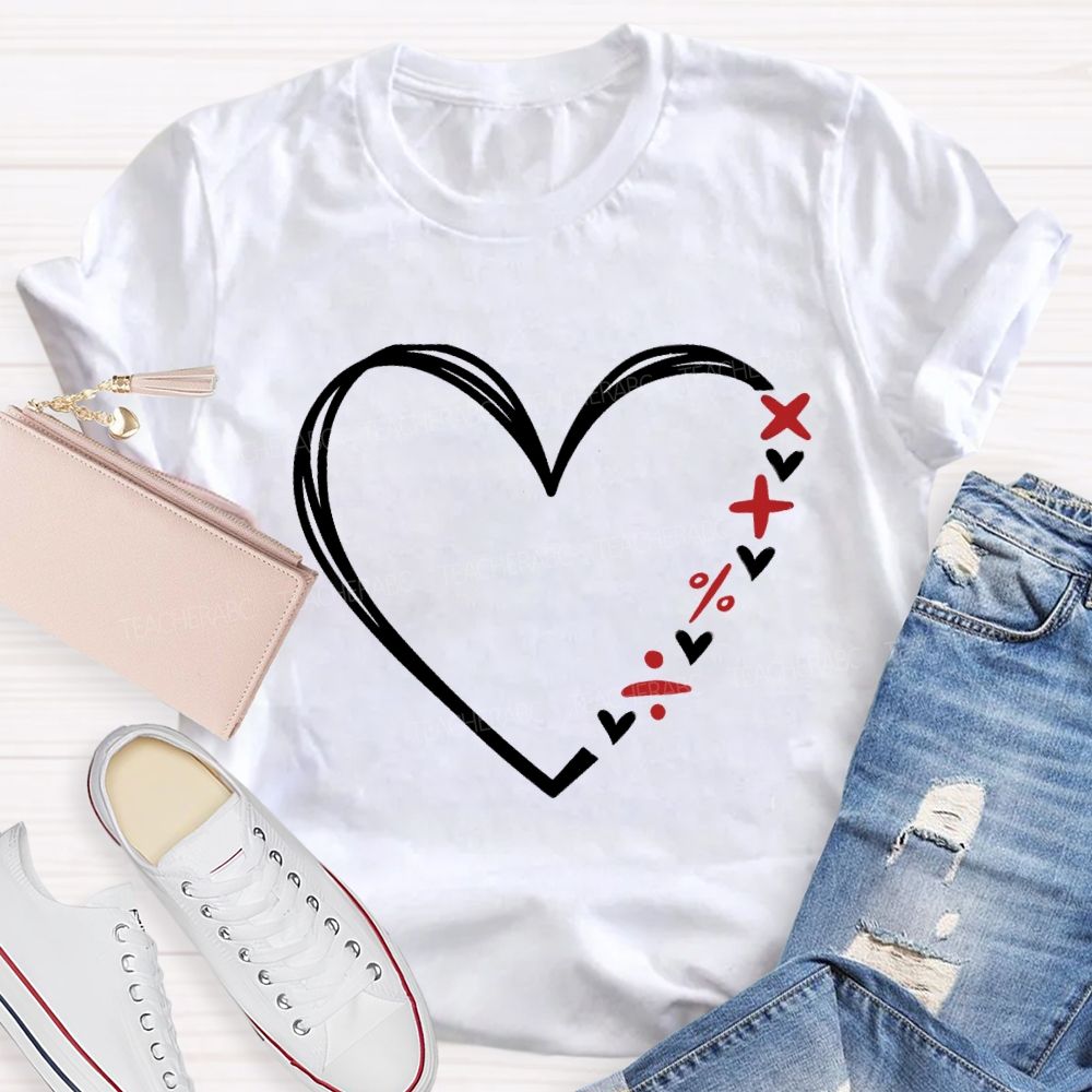 Heart With Mathematical Symbols T-Shirt