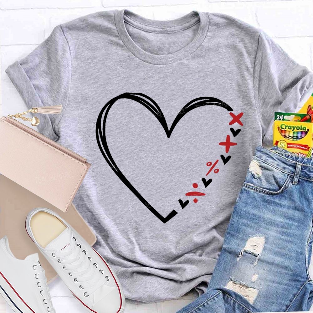 Heart With Mathematical Symbols T-Shirt