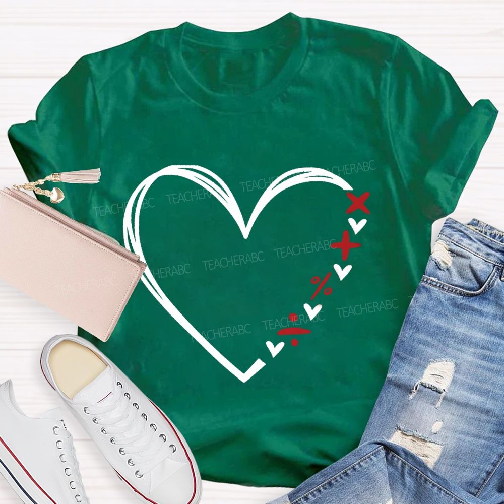 Heart With Mathematical Symbols T-Shirt