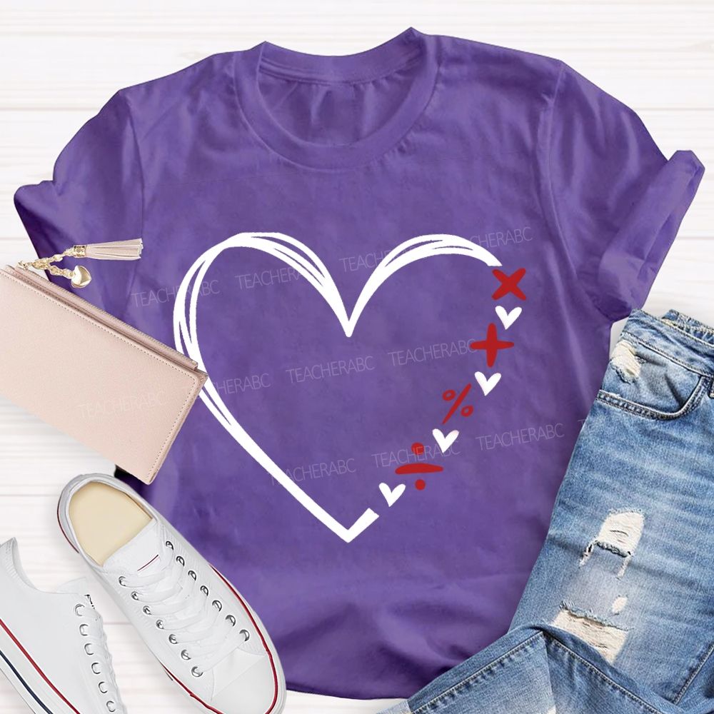 Heart With Mathematical Symbols T-Shirt