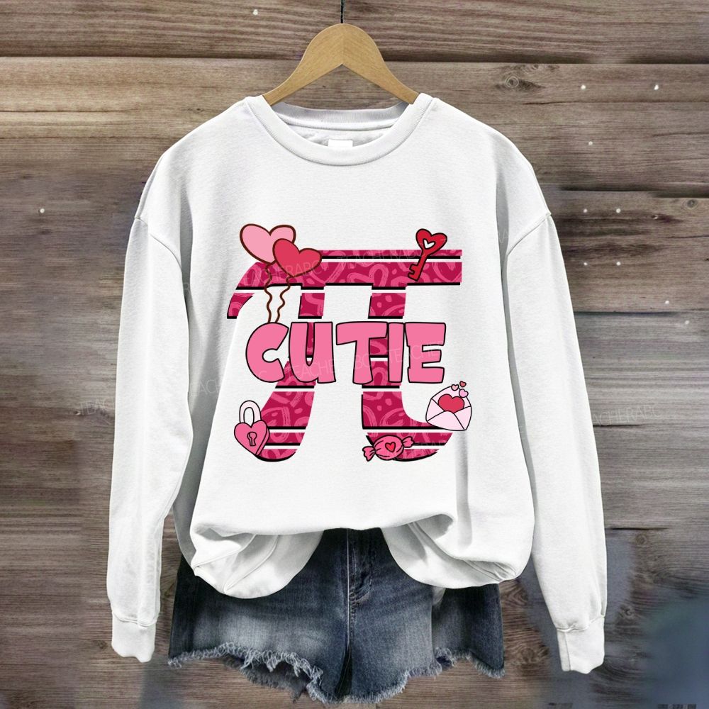 Cutie Pi Day Pink Heart Sweatshirt