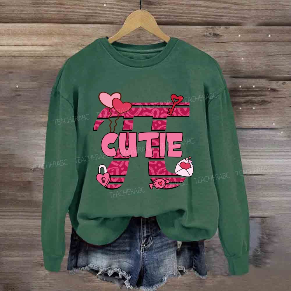 Cutie Pi Day Pink Heart Sweatshirt