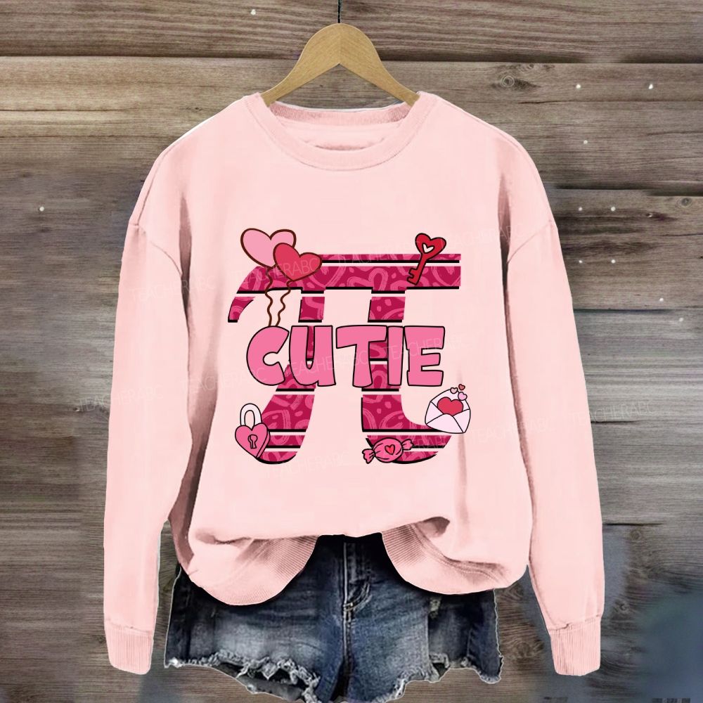 Cutie Pi Day Pink Heart Sweatshirt