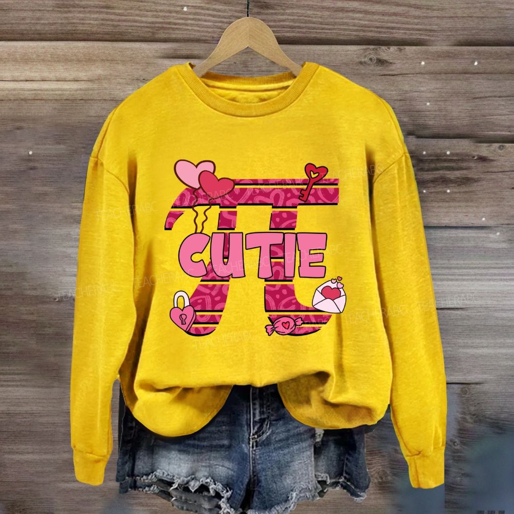 Cutie Pi Day Pink Heart Sweatshirt
