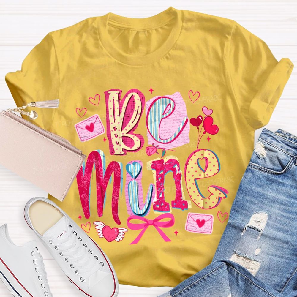 Be Mine Pink Hearts And Bows T-shirt