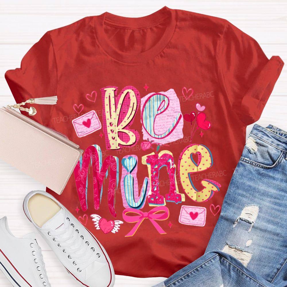 Be Mine Pink Hearts And Bows T-shirt