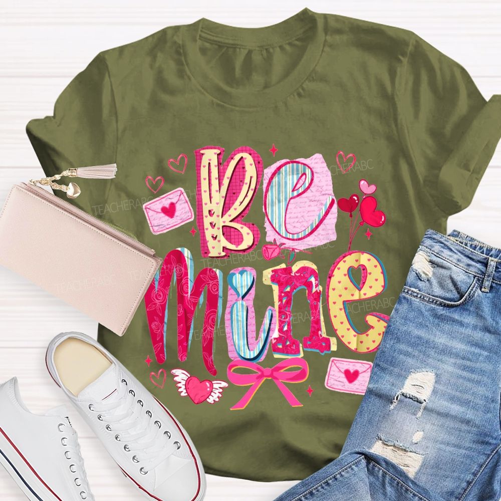 Be Mine Pink Hearts And Bows T-shirt