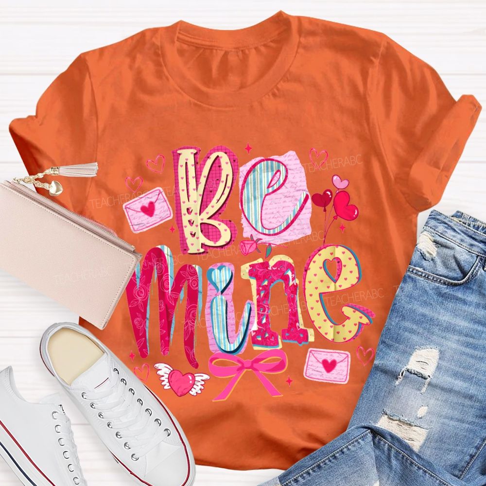 Be Mine Pink Hearts And Bows T-shirt