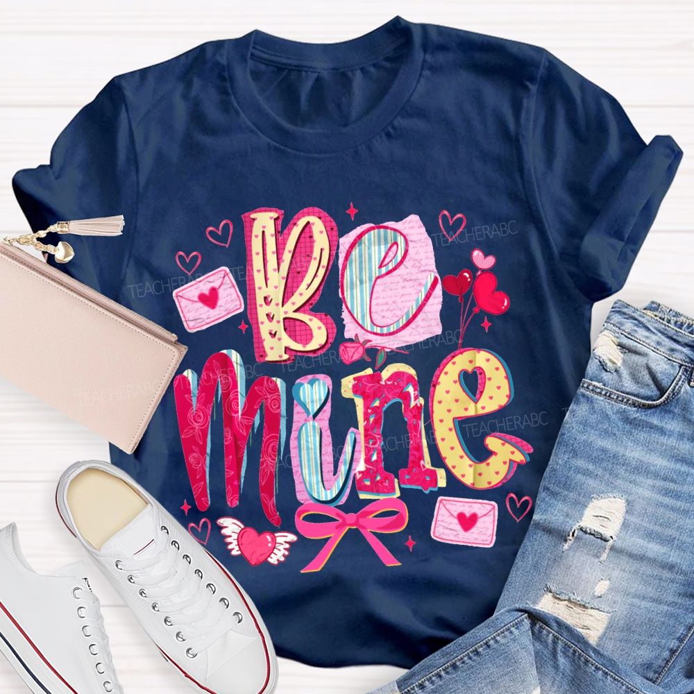 Be Mine Pink Hearts And Bows T-shirt