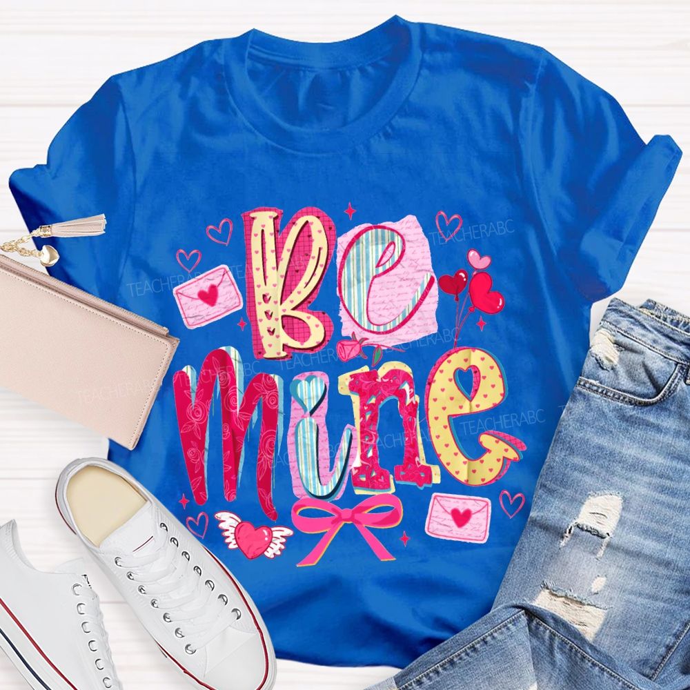 Be Mine Pink Hearts And Bows T-shirt