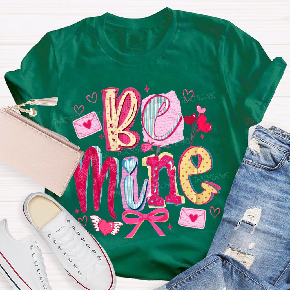 Be Mine Pink Hearts And Bows T-shirt