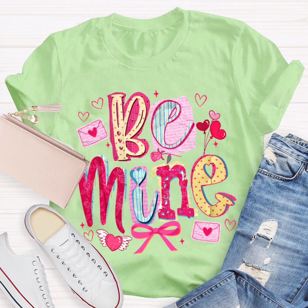 Be Mine Pink Hearts And Bows T-shirt