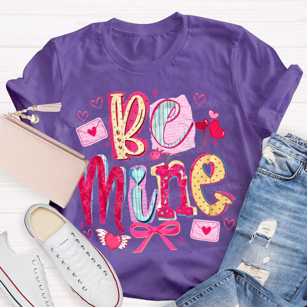 Be Mine Pink Hearts And Bows T-shirt