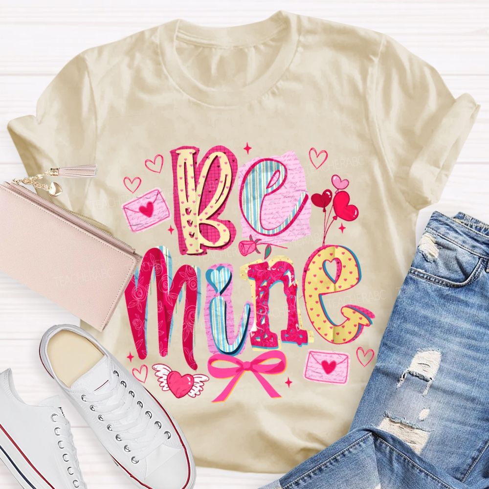 Be Mine Pink Hearts And Bows T-shirt