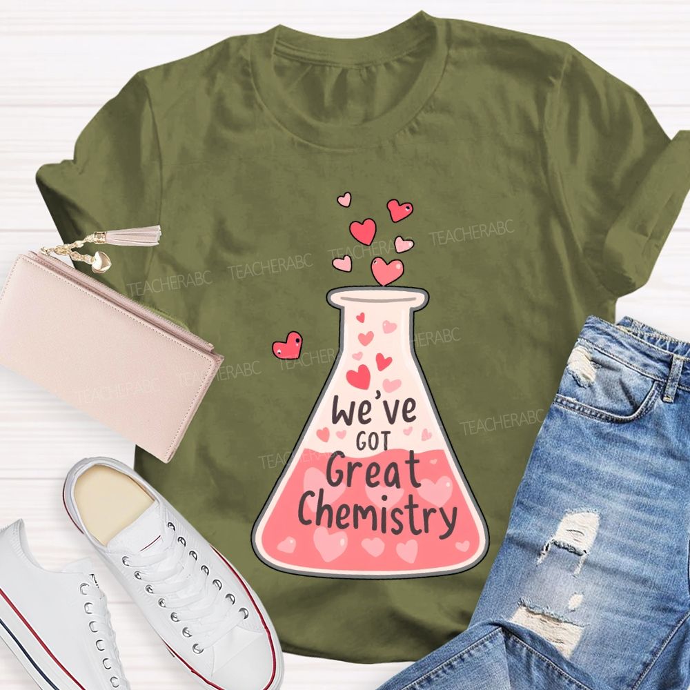 We'Ve Got Great Chemistry Pink Heart Science Teacher T-shirt