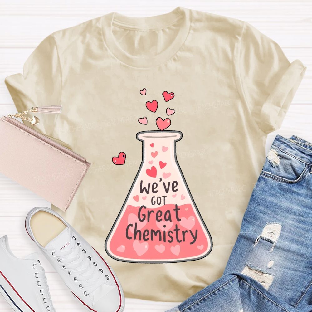We'Ve Got Great Chemistry Pink Heart Science Teacher T-shirt