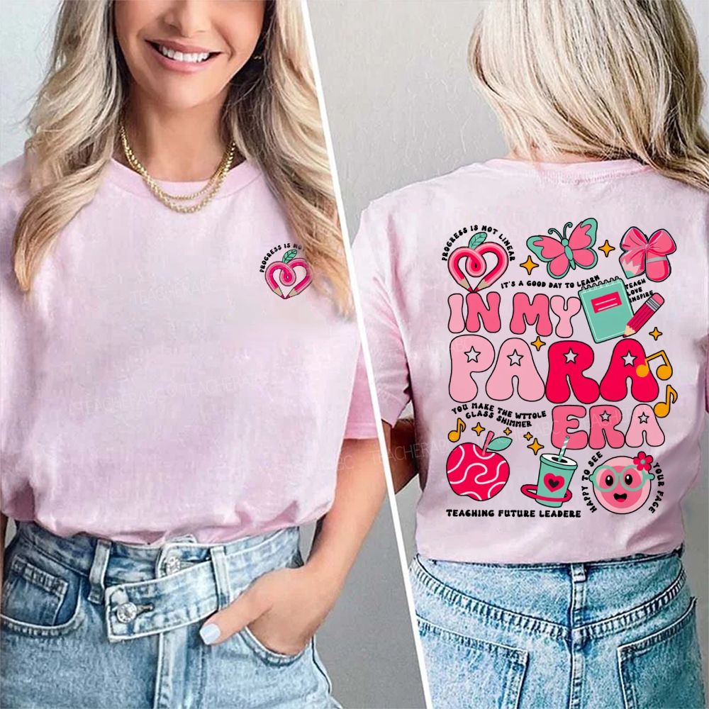 Personalized Name In My Para Era Heart-Shaped Pencil Print Double Printed T-shirt