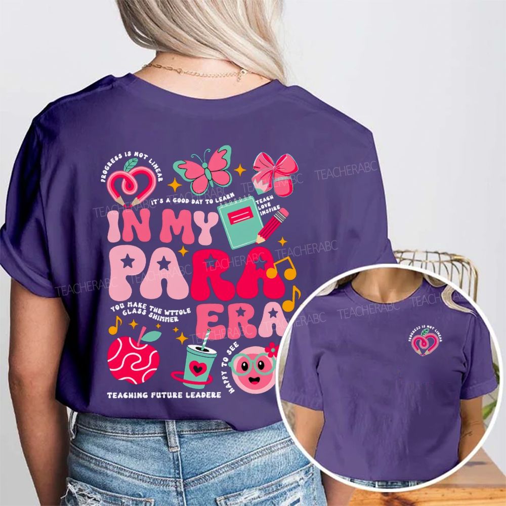 Personalized Name In My Para Era Heart-Shaped Pencil Print Double Printed T-shirt