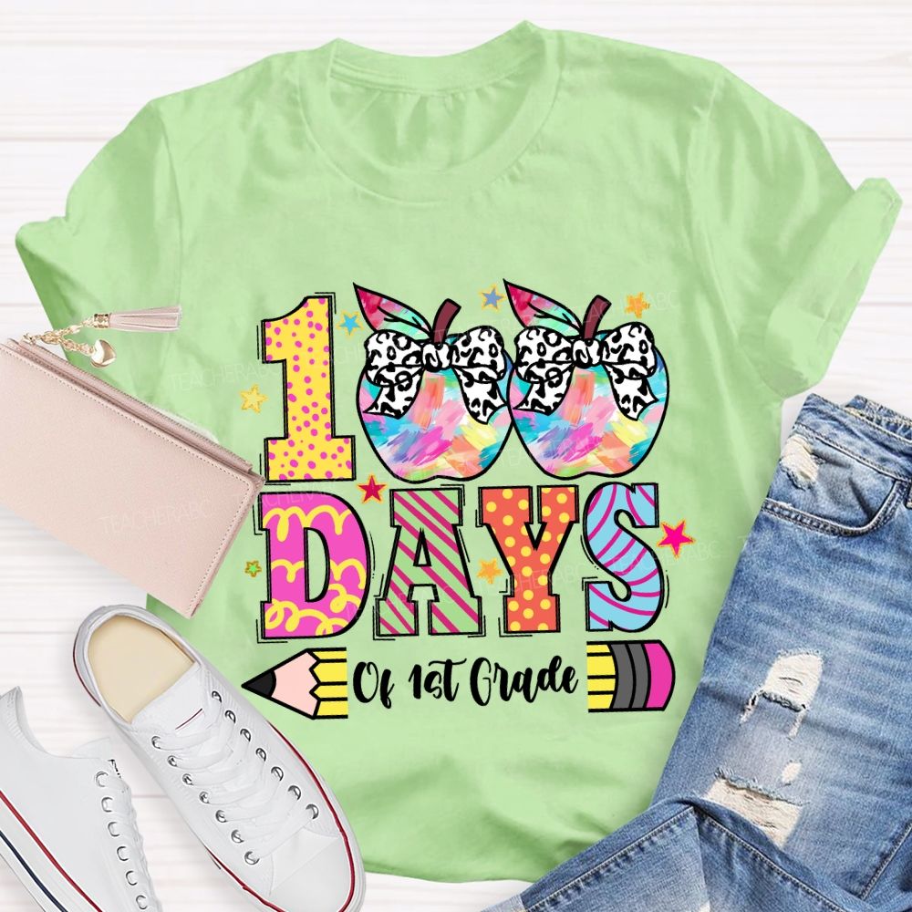 Personalized Grade 100 Days Of School of 1st Grade T-shirt