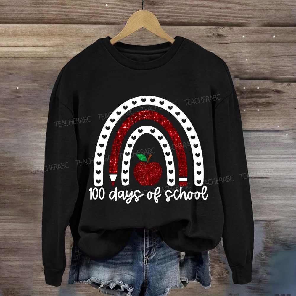 100 Days Of School Cutout Heart Sweatshirt