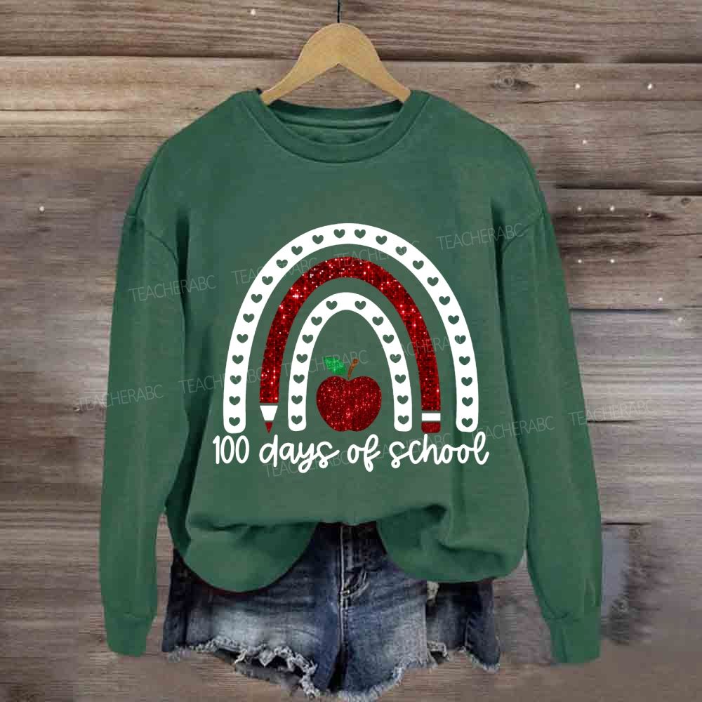 100 Days Of School Cutout Heart Sweatshirt