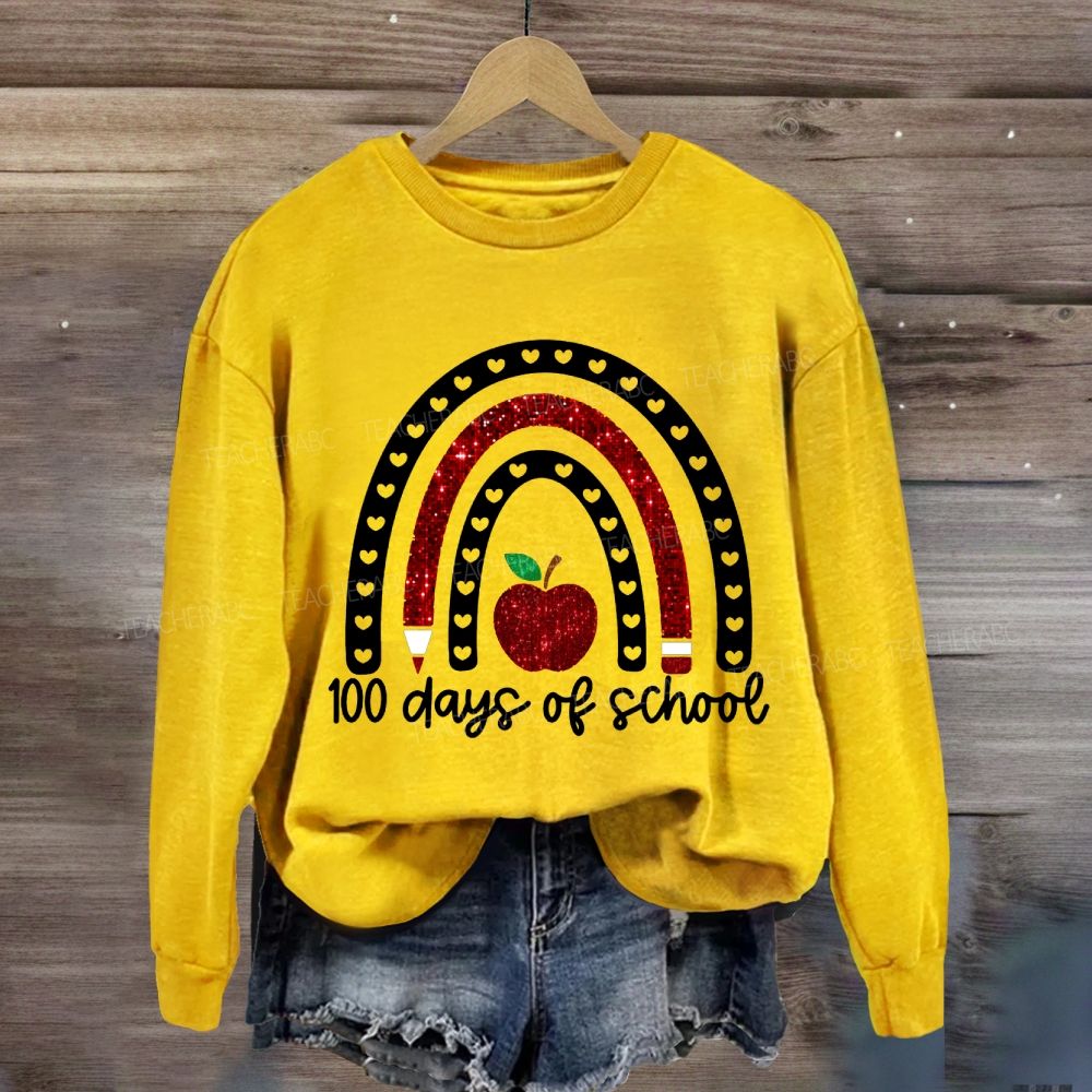 100 Days Of School Cutout Heart Sweatshirt