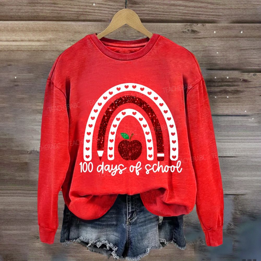 100 Days Of School Cutout Heart Sweatshirt
