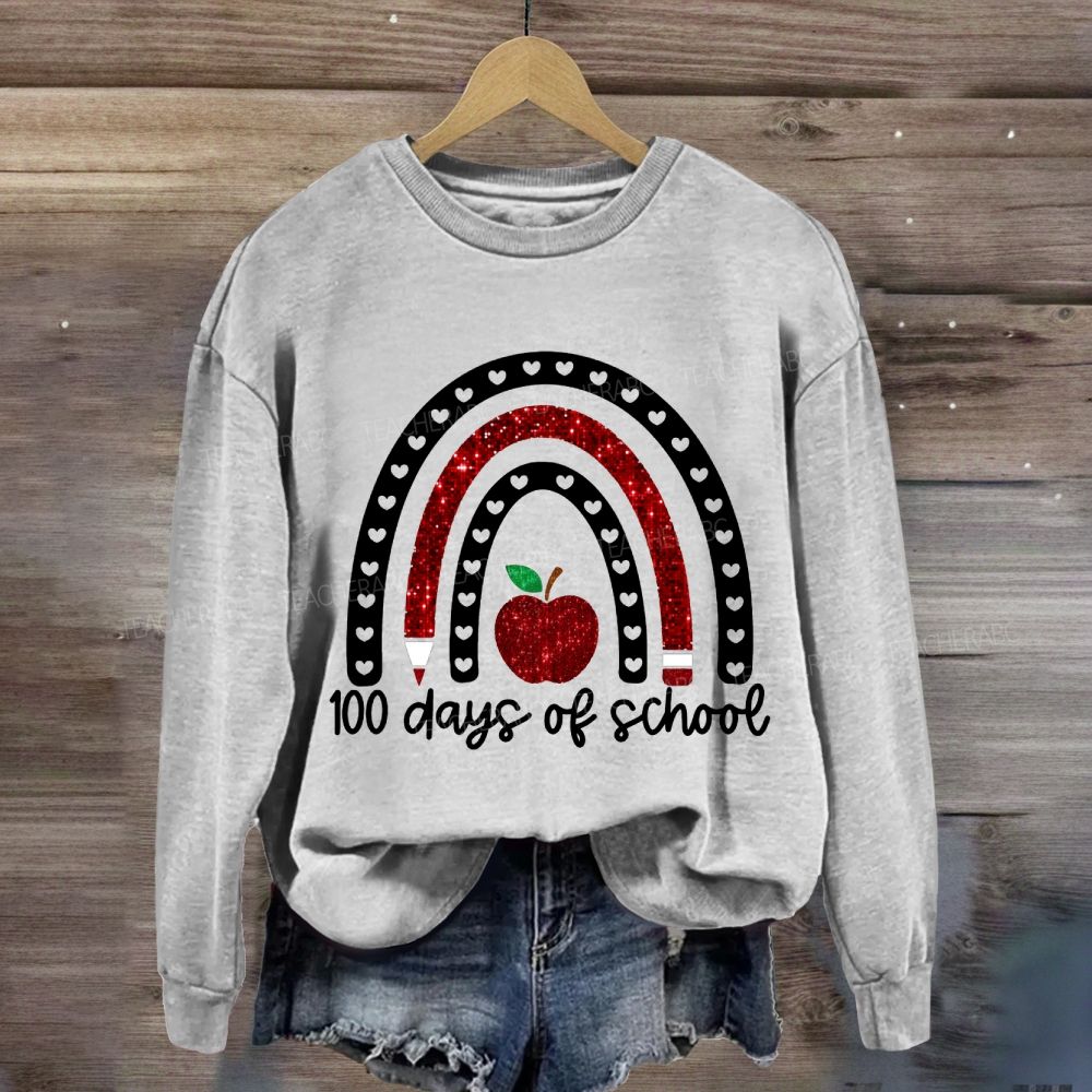 100 Days Of School Cutout Heart Sweatshirt