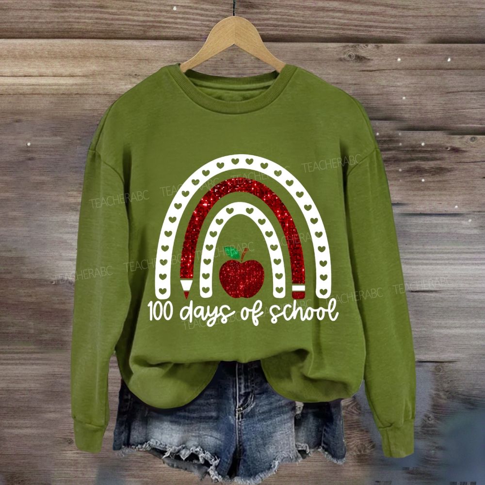 100 Days Of School Cutout Heart Sweatshirt