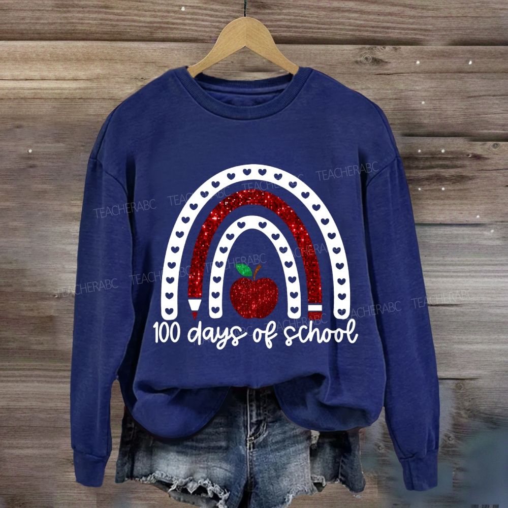 100 Days Of School Cutout Heart Sweatshirt