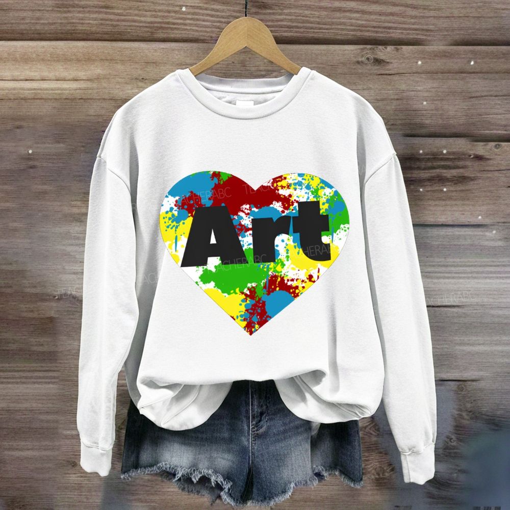 Colorful Art Heart Sweatshirt