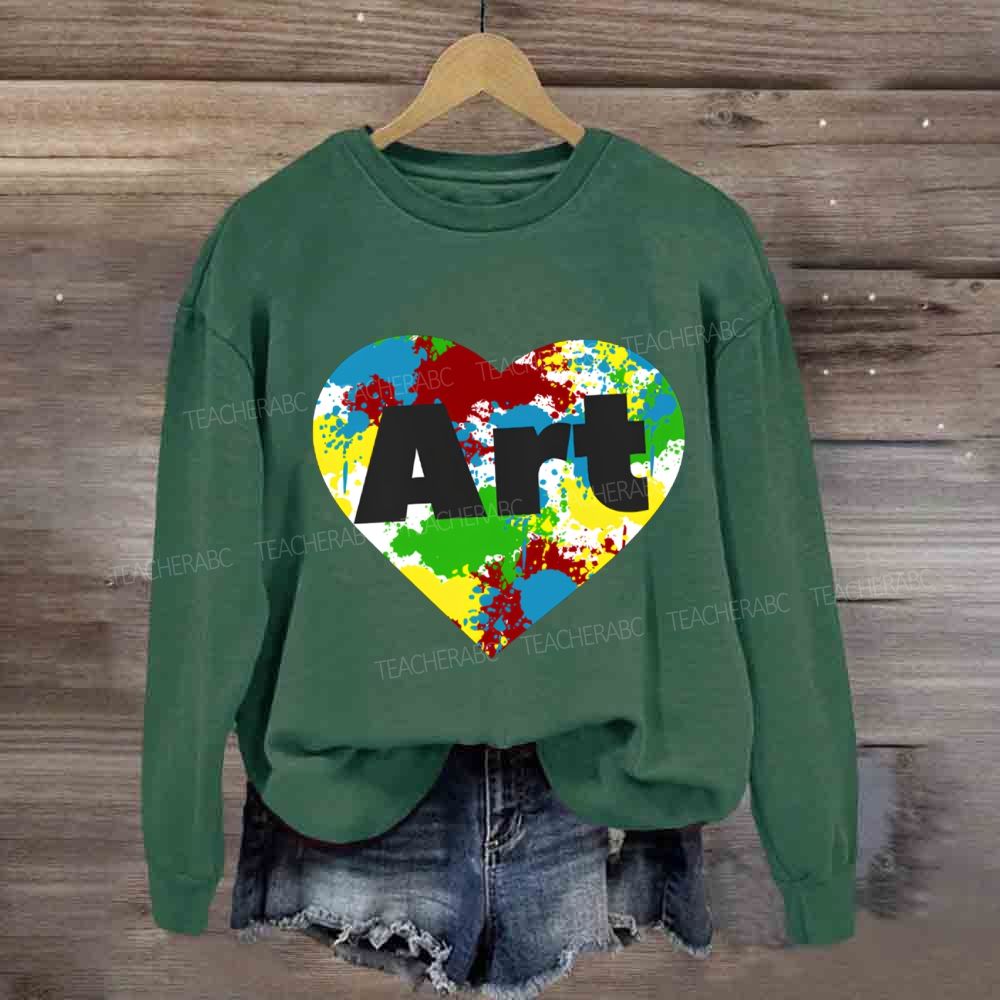 Colorful Art Heart Sweatshirt