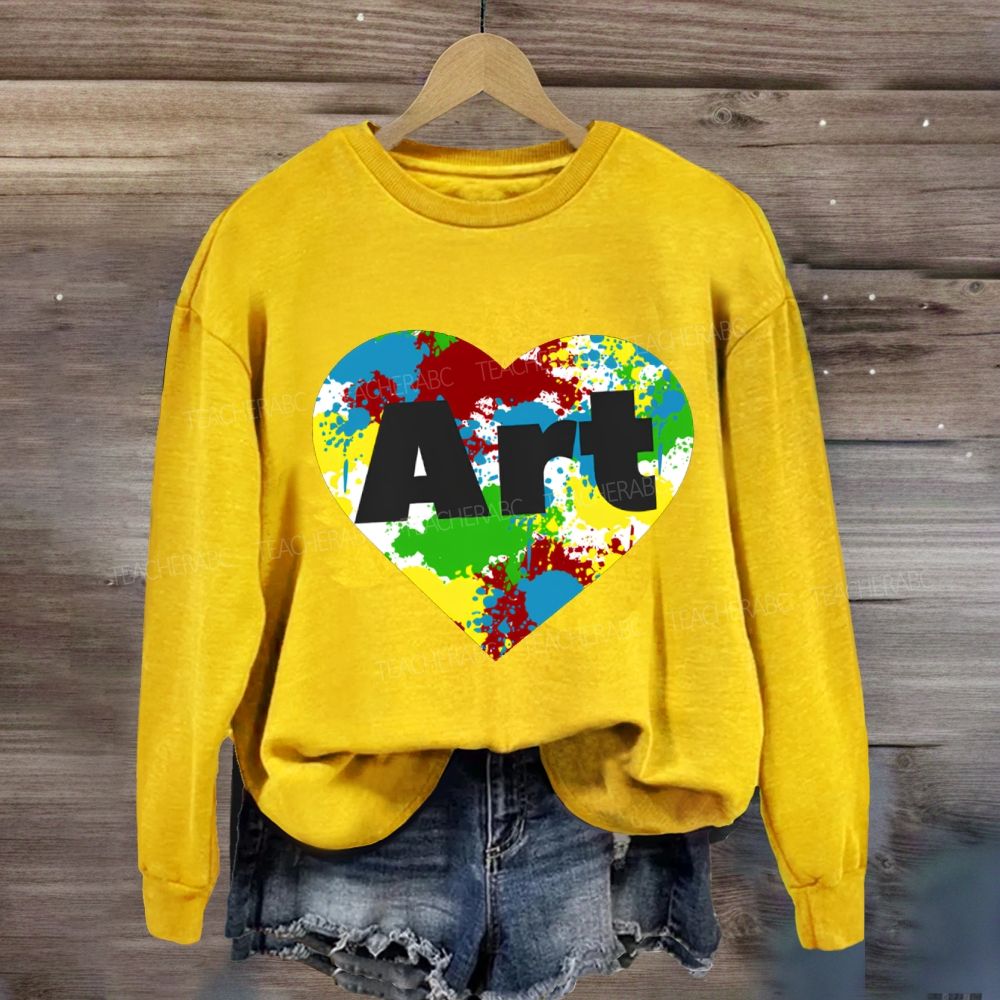 Colorful Art Heart Sweatshirt