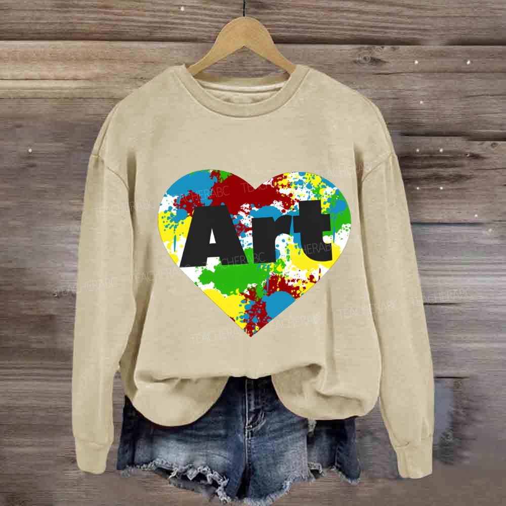 Colorful Art Heart Sweatshirt