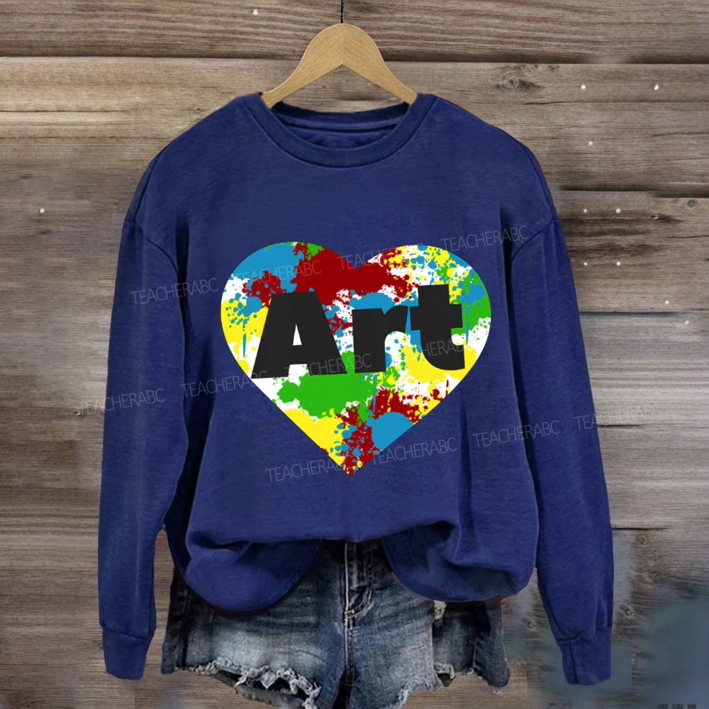 Colorful Art Heart Sweatshirt