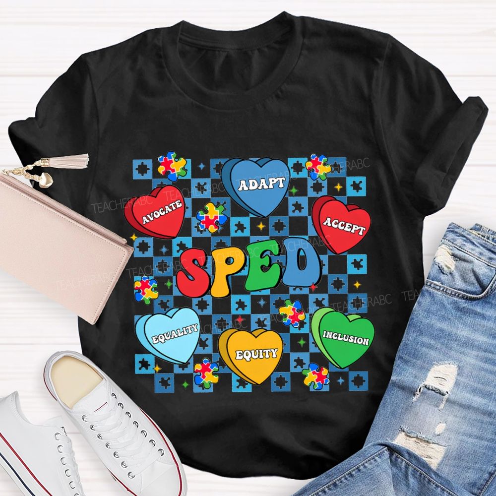 Sped Adapt Advocate Accept Equality Equity Inclusion T-shirt