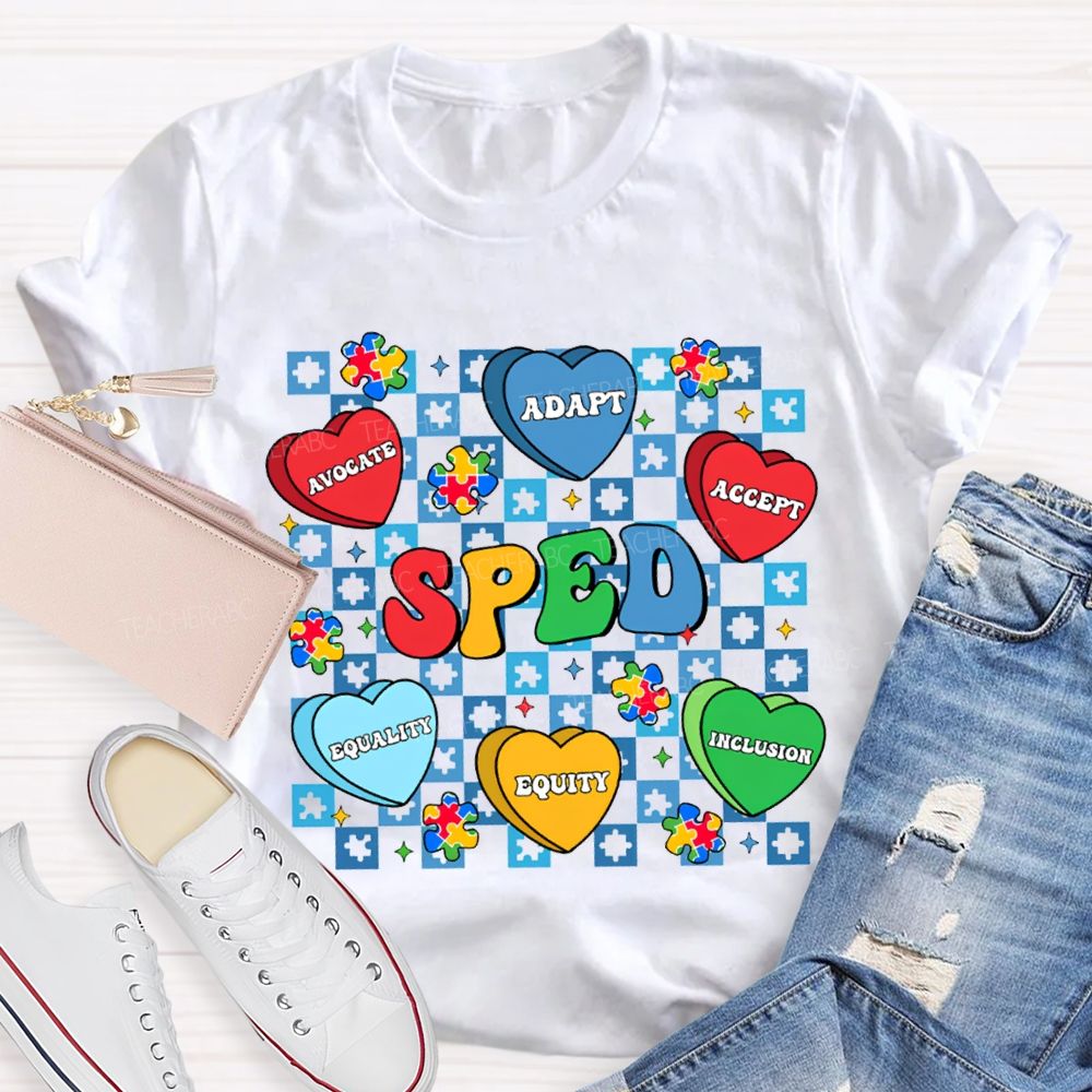 Sped Adapt Advocate Accept Equality Equity Inclusion T-shirt