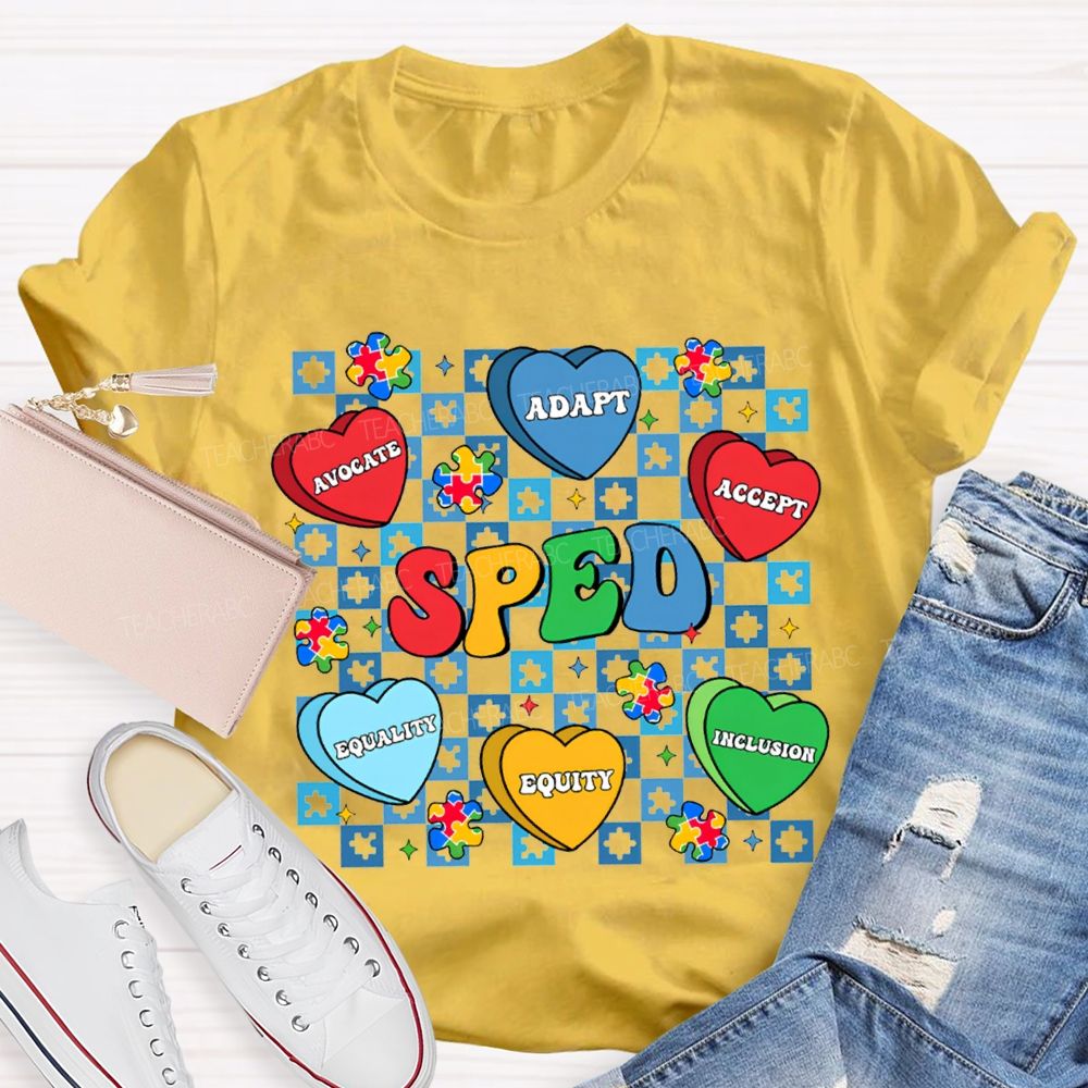 Sped Adapt Advocate Accept Equality Equity Inclusion T-shirt