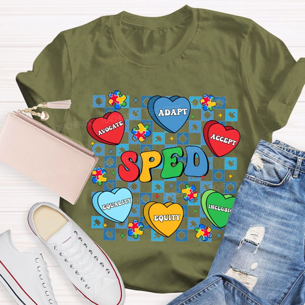 Sped Adapt Advocate Accept Equality Equity Inclusion T-shirt