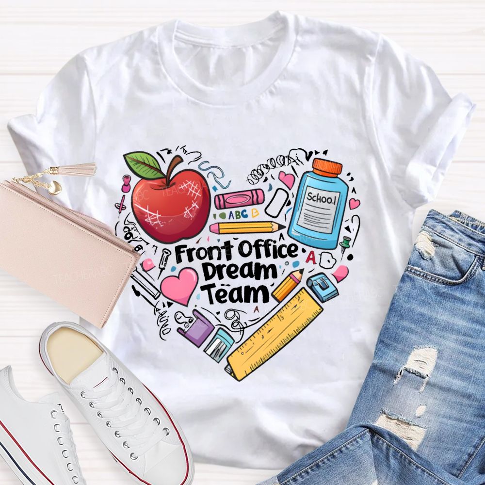 Front Office Dream Team Apple And Learning Tools Prints T-shirt