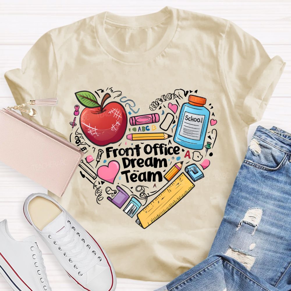 Front Office Dream Team Apple And Learning Tools Prints T-shirt
