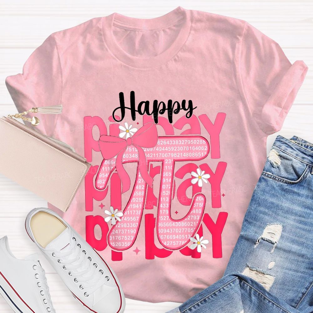 Happy Pi Day Bow Pi Math Teacher T-shirt