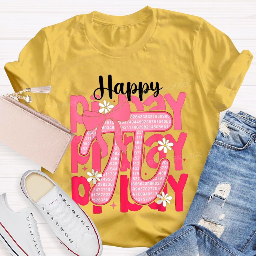 Happy Pi Day Bow Pi Math Teacher T-shirt