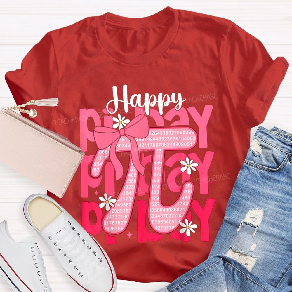 Happy Pi Day Bow Pi Math Teacher T-shirt