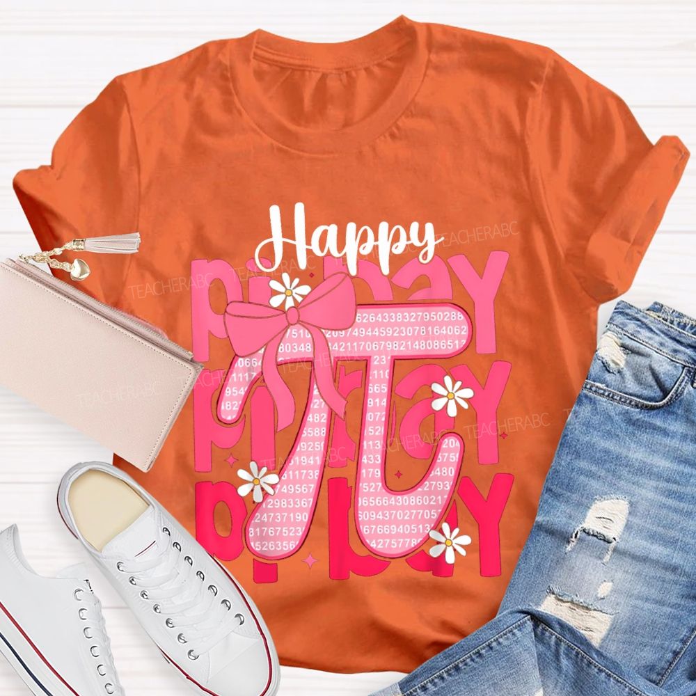 Happy Pi Day Bow Pi Math Teacher T-shirt