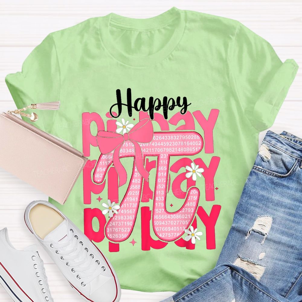 Happy Pi Day Bow Pi Math Teacher T-shirt