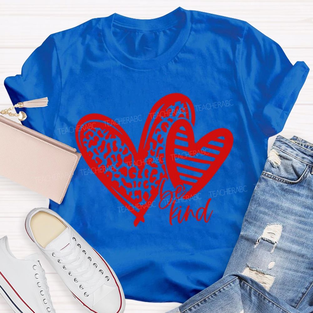 Be Kind Polka Dot Heart Print T-shirt