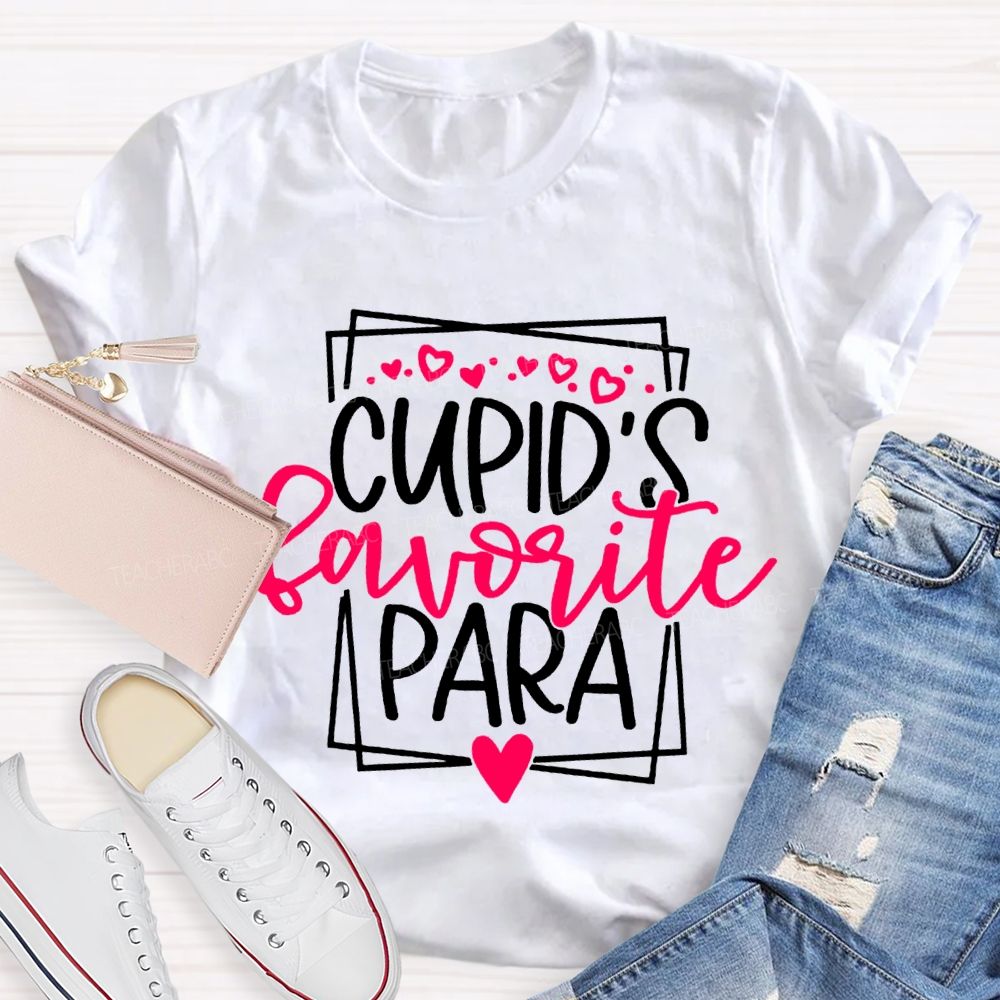 Cupid'S Favorite Para Pink Hearts T-shirt