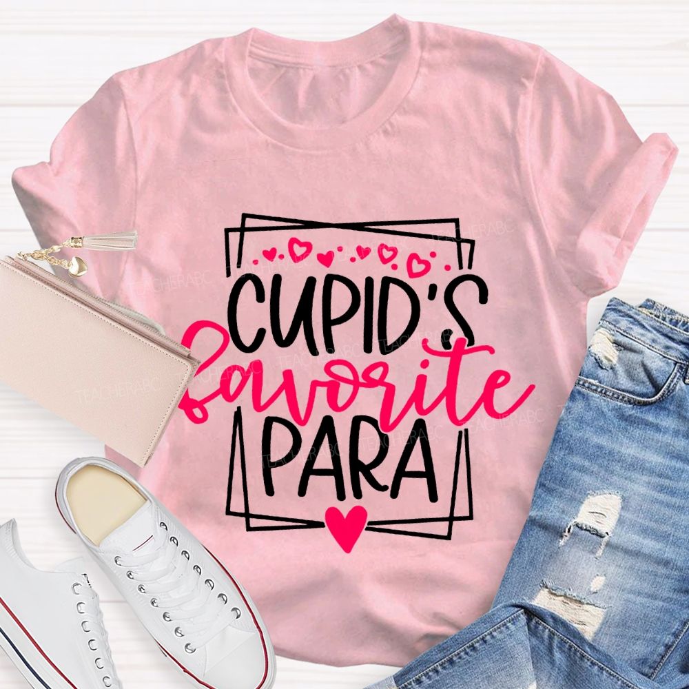 Cupid'S Favorite Para Pink Hearts T-shirt
